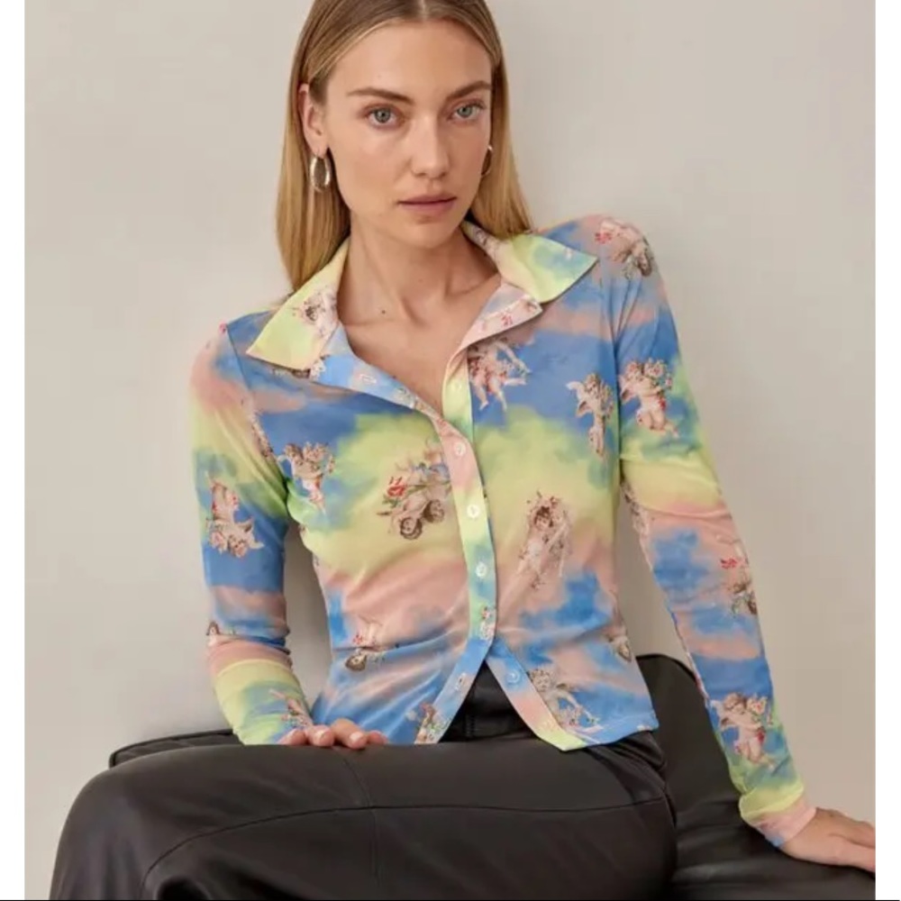 Reformation Alise Top in Cherub Print Medium